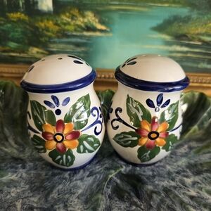Ceramic Handpainted Floral Salt and Pepper Shakers
